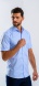 Pale blue Slim Fit Short Sleeve Shirt with fine pattern