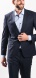 Dark blue checkered Slim Fit suit