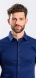 Dark Blue Stretch Extra Slim Fit Short-Sleeve Shirt