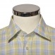 Yellow checkered Slim Fit short sleeved shirt