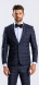 Blue Slim fit suit with burgundy check plaid XL sizes