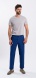 Dark Blue Casual Trousers with Subtle Checked Pattern