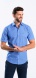 Blue Patterned Extra Slim Fit Short Sleeve Shirt