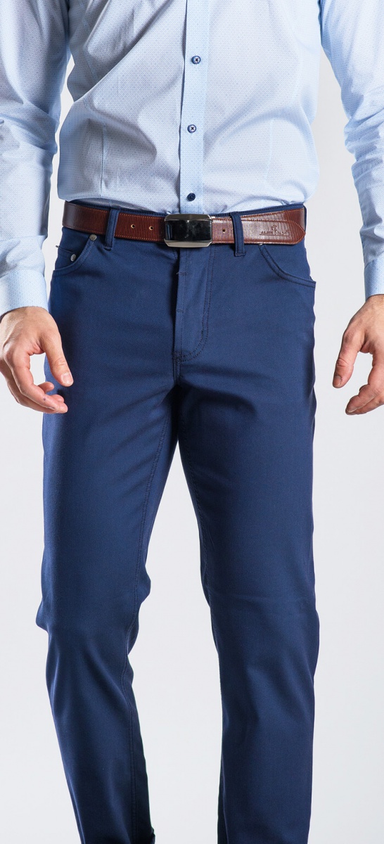 Modré päťvreckové nohavice rady Basic