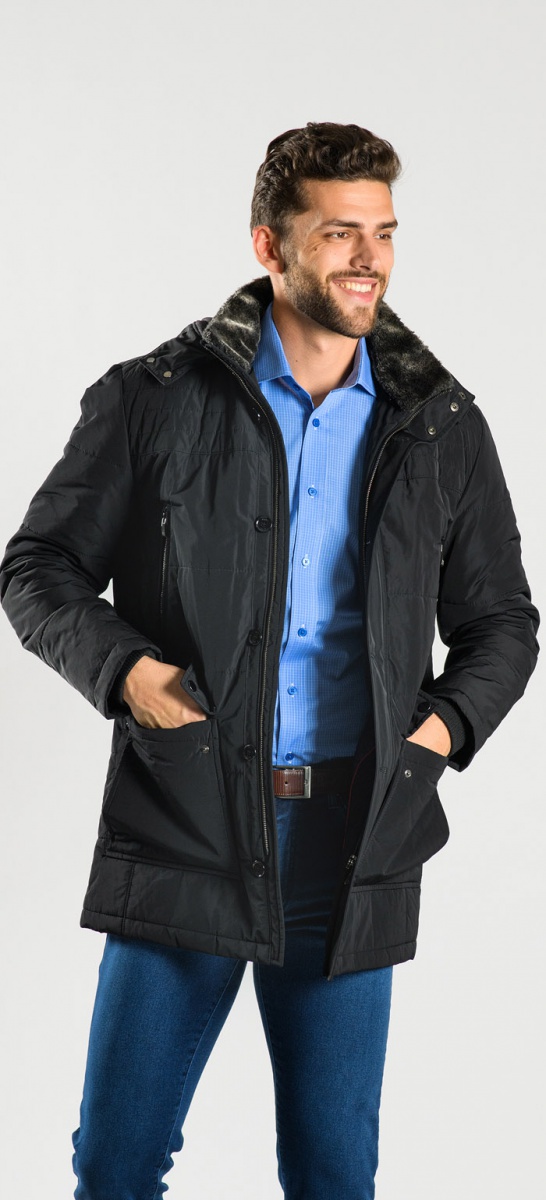 Dark blue winter parka