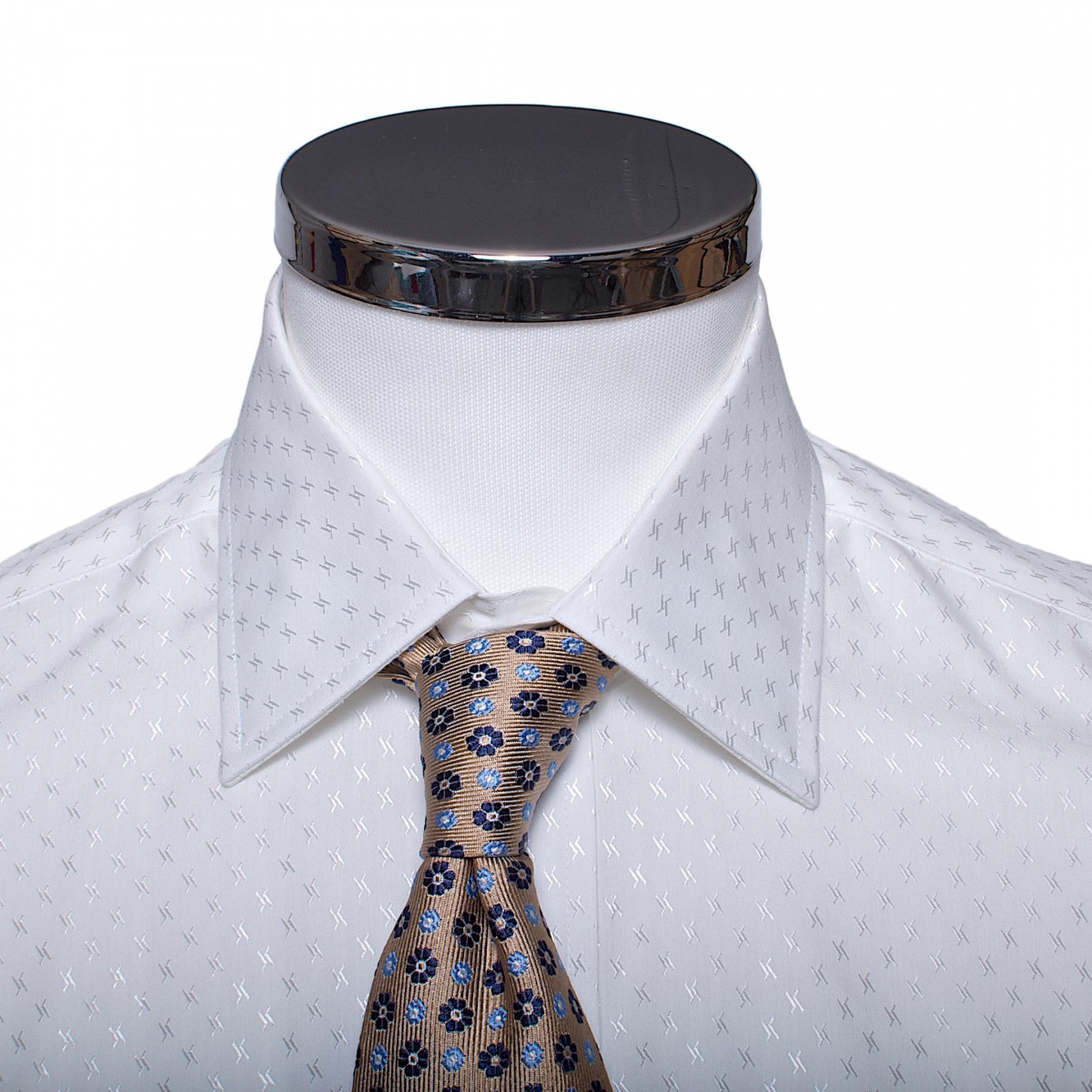 Krémová Slim Fit  košeľa s jemným vzorom