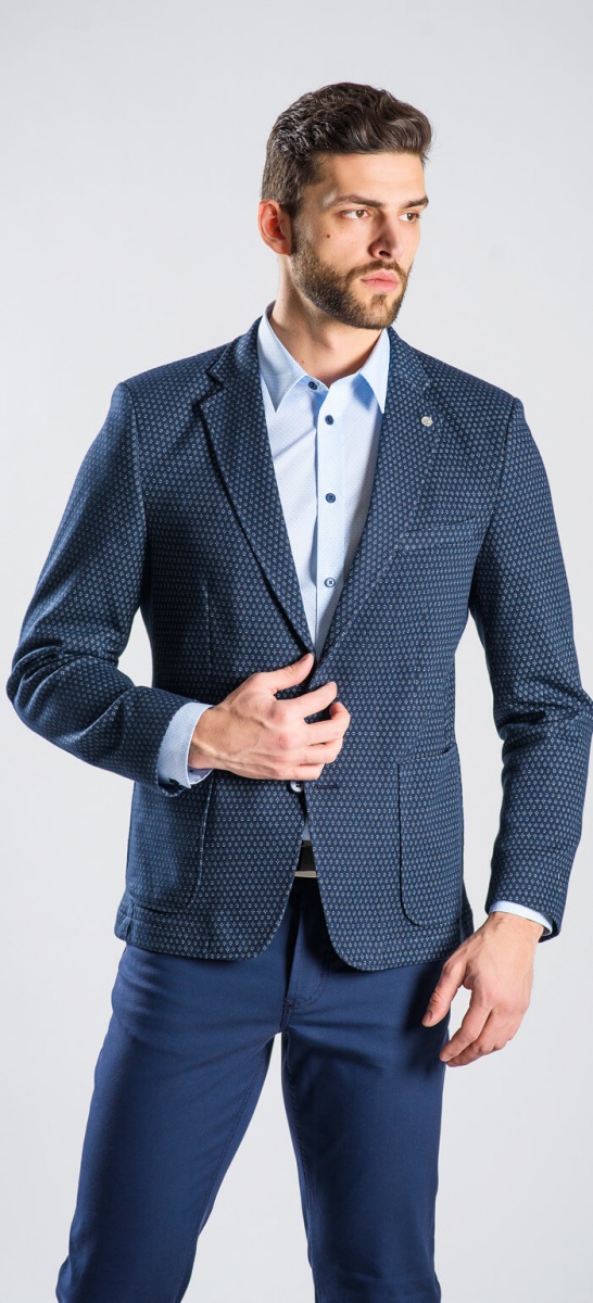 Blue patterned blazer - Basic Line