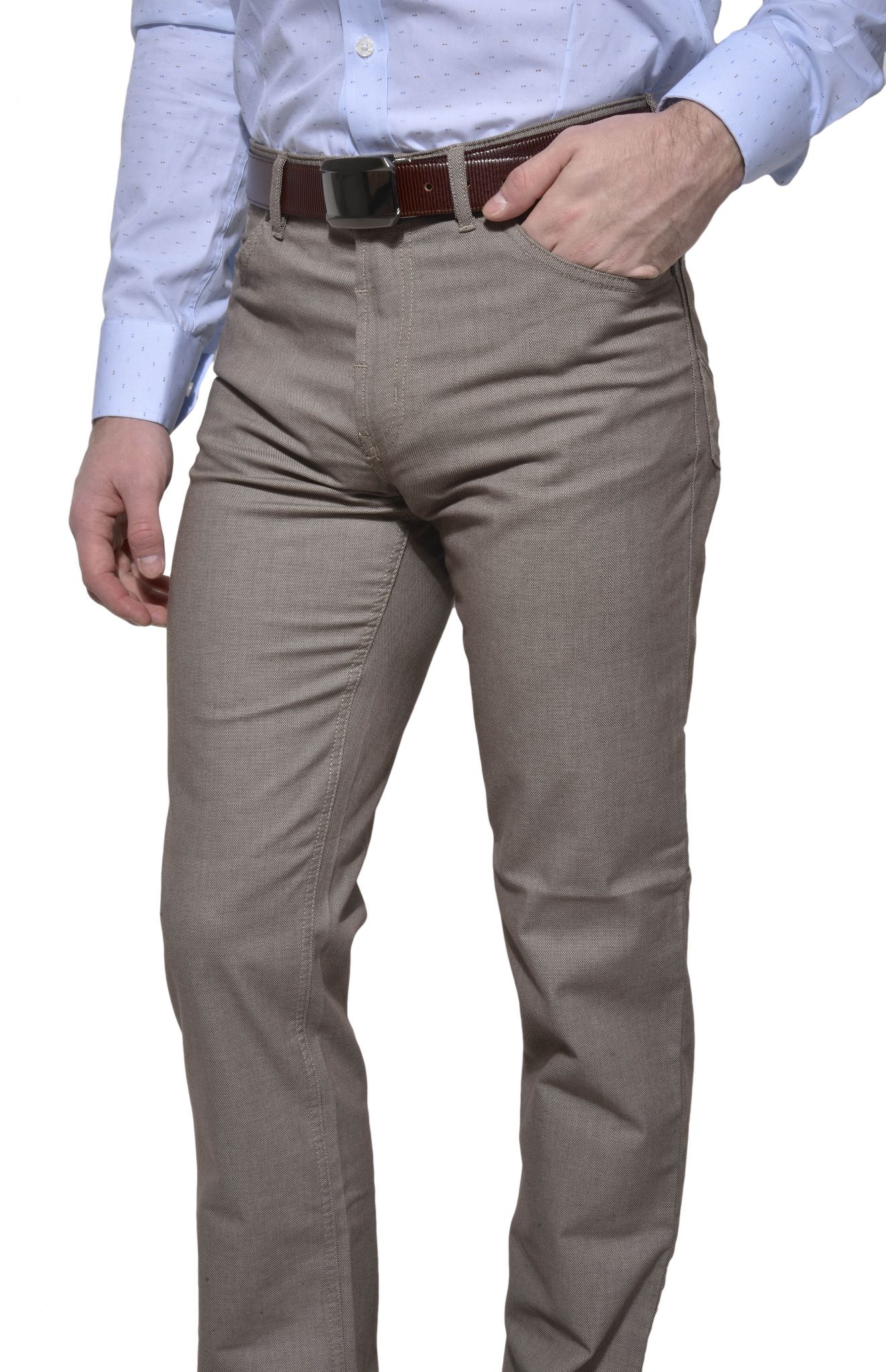 Casual khaki trousers - Trousers - E-shop | alaindelon.co.uk