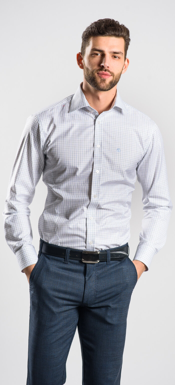 Casual checkered Extra Slim Fit shirt - Shirts - E-shop | alaindelon.co.uk