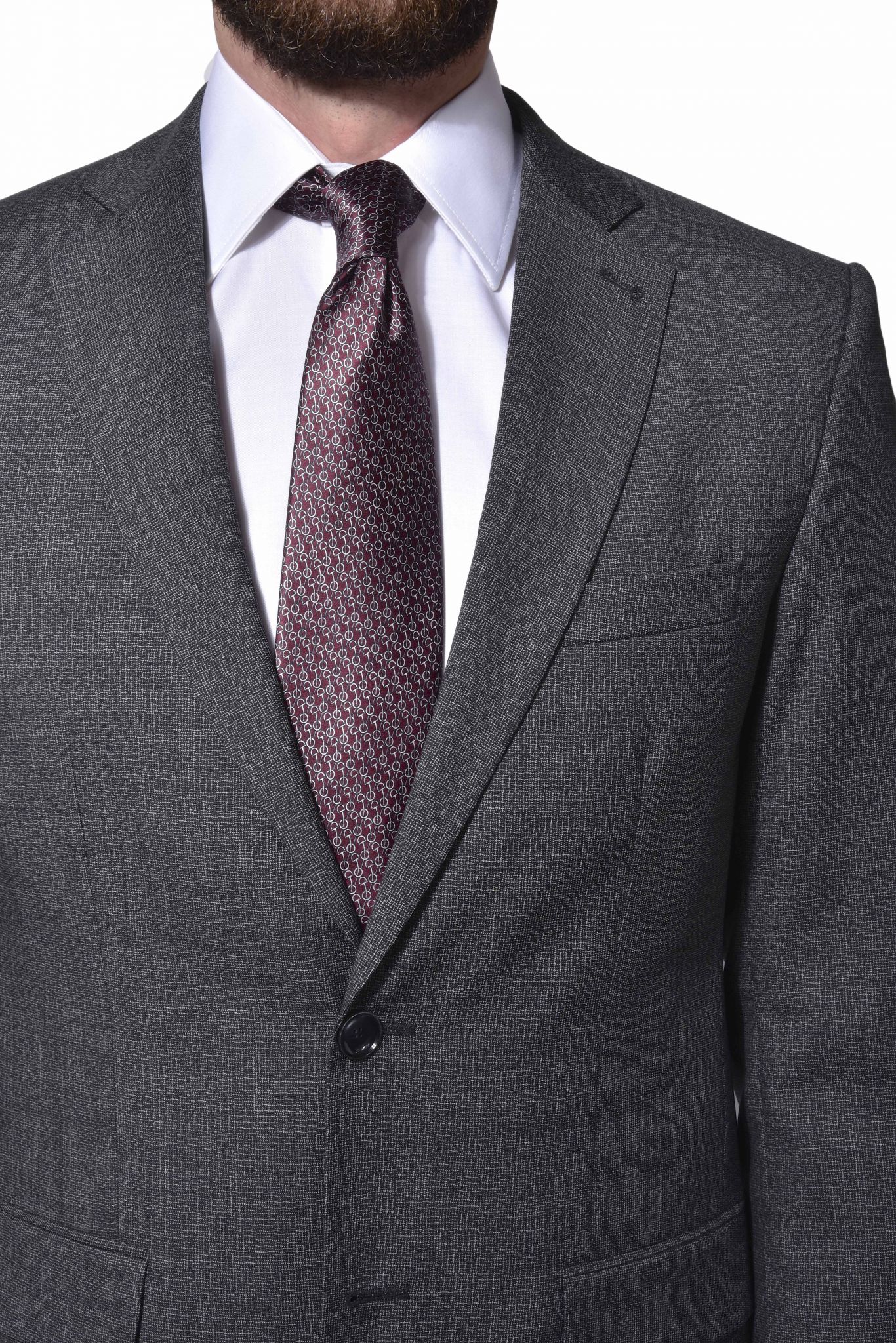 Grey wool Slim Fit suit - Suits - E-shop | alaindelon.co.uk