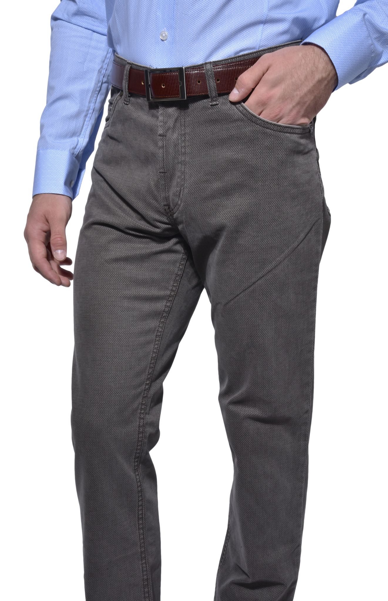 Grey five-pocket trousers - Trousers - E-shop | alaindelon.co.uk